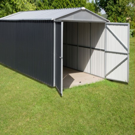 Garage in metallo antracite 19,07m² + kit di ancoraggio incluso - YARDMASTER