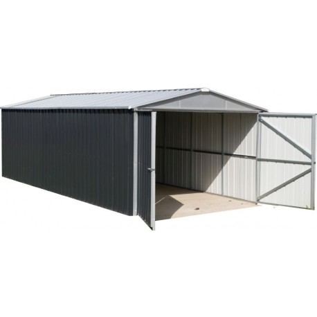 Garage in metallo antracite 22,63m² + kit di ancoraggio incluso - YARDMASTER