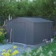 Casetta da giardino in metallo 8,84m² FIRST antracite + kit d'ancoraggio X-METAL