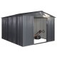 Casetta da giardino in metallo 8,84m² FIRST antracite + kit d'ancoraggio X-METAL