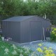 Casetta da giardino 13m² FIRST antracite + kit di ancoraggio X-METAL
