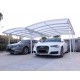Doppia tettoia per auto in alluminio laccato bianco e policarbonato 6mm X-METAL