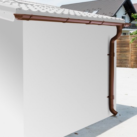 Set grondaia marrone - confezione pronta per l'installazione per casetta Woodlife 14,44m²