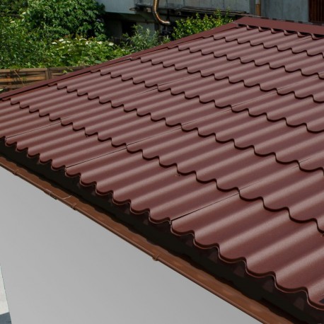 Tegole metalliche marroni - confezione pronta all'installazione per casetta Woodlife 14,44m²