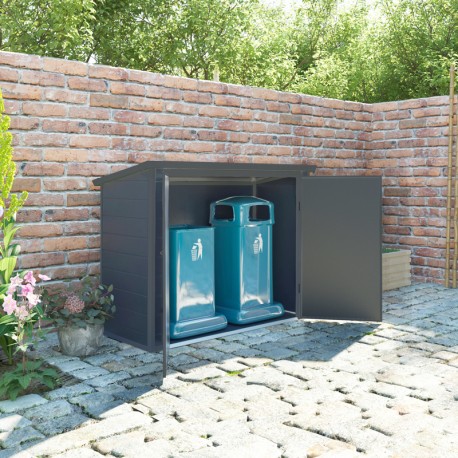 Box da giardino in resina - nascondi-pattumiera antracite 1,79m² JOBU