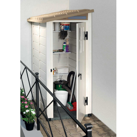 Casetta addossata in PVC con tetto a singola pendenza Tuscany Evo 100 Terrace - Garofalo