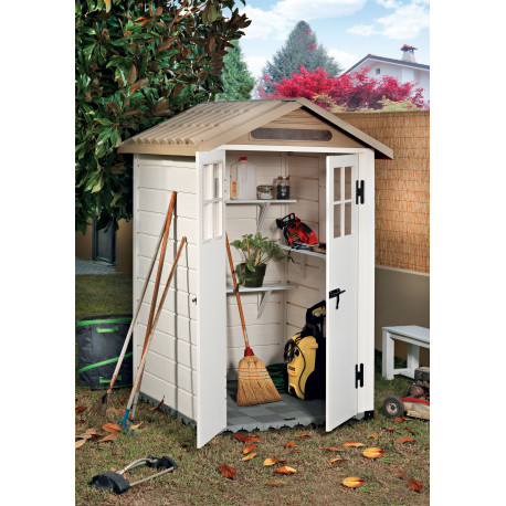 Casetta da giardino in PVC  con pavimento  Tuscany Evo 120 - Garofalo