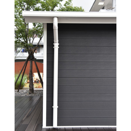 Set di grondaie bianche - confezione pronta per l'installazione per la casetta Woodlife Garden PREMIUM con doppia pendenza 2m
