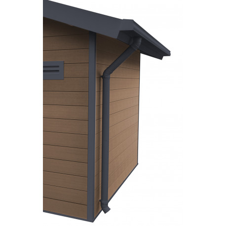 Set di grondaie antracite - confezione pronta per l'installazione per la casetta Woodlife Garden PREMIUM a doppia pendenza 2m