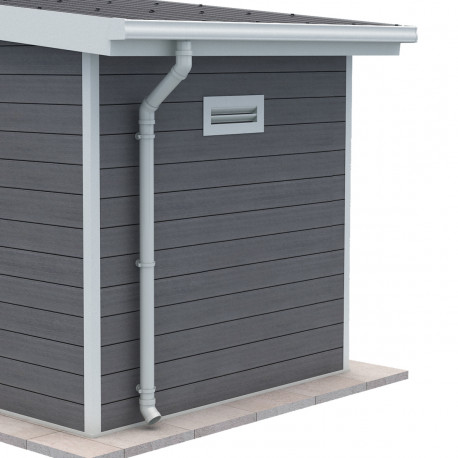 Set di grondaie bianche - confezione pronta per l'installazione per la casetta Woodlife Garden PREMIUM a pendenza singola 2 m