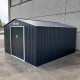 Casetta in lamiera 10,85 m² PLUS antracite + set di montaggio X-METAL