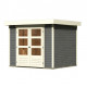 Casetta da giardino in legno massello grigio terra 5,25m² Askola 3 - WoodFeeling