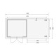 Casetta da giardino in legno massello Askola 3 grigio terra, 5,25 m² con tettoia laterale da 280 cm – Karibu